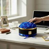 Blue preserved roses as luxury home decor — Floragram forever roses lifestyle