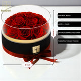 Floragram red preserved roses velvet box with acrylic cover — forever roses Canada